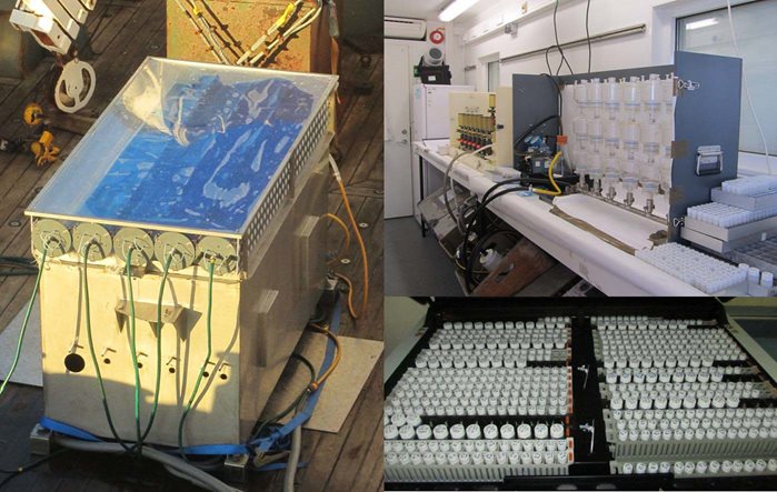 Various scientific equipment on board the ship