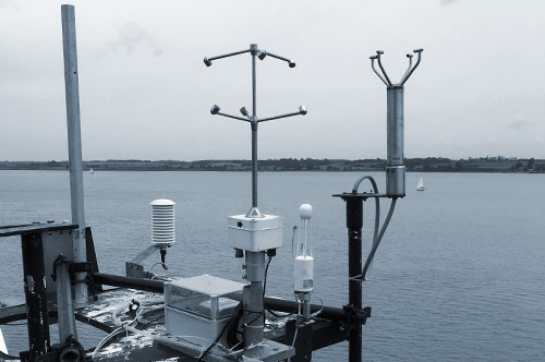 Eddy covariance equipment on the mast