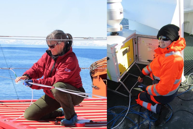 Amelie Kirchgaessner and Joanna Dyson from the British Antarctic Survey