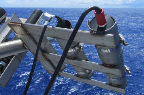 Close up of radiometers on board a ship